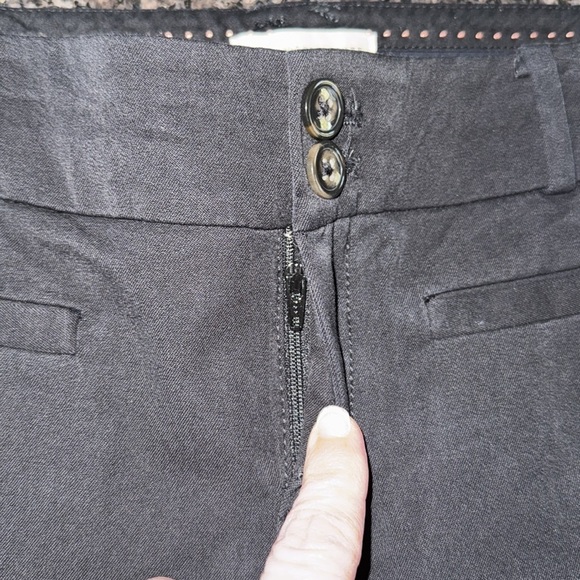 Anthropologie Black The Essential Tassel Hem Crop Flare Pants - Picture 8 of 10